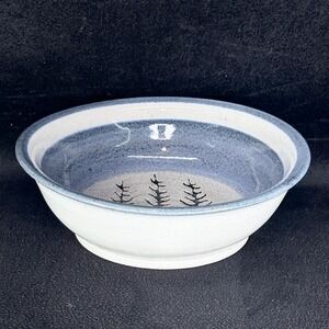Bill Aitken Studio Pottery Mountain Landscape Bowl Blue White Small 5.75" Dia